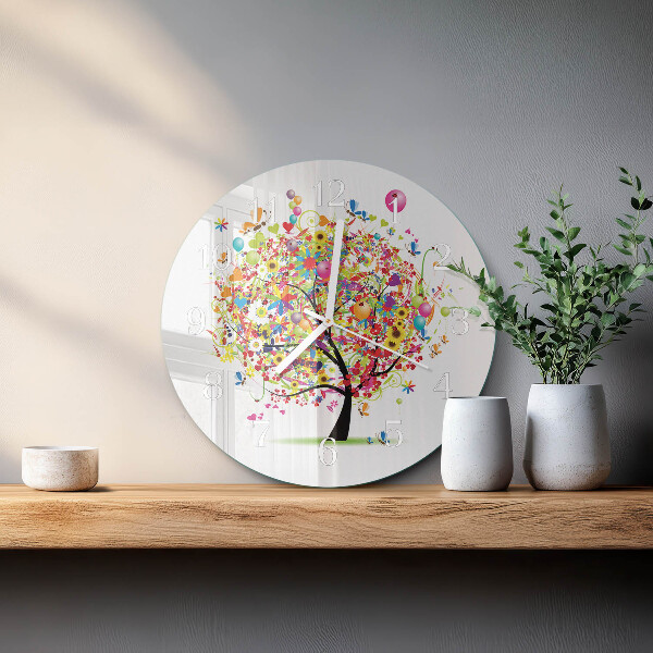 Orologio rotondo Albero colorato