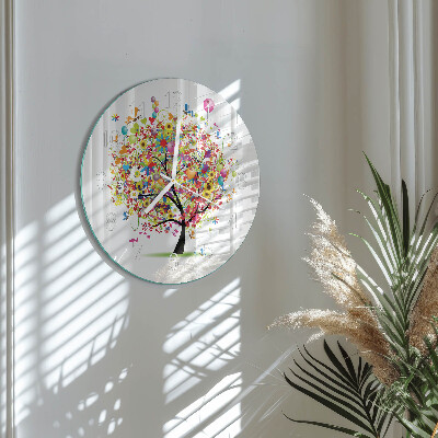 Orologio rotondo Albero colorato