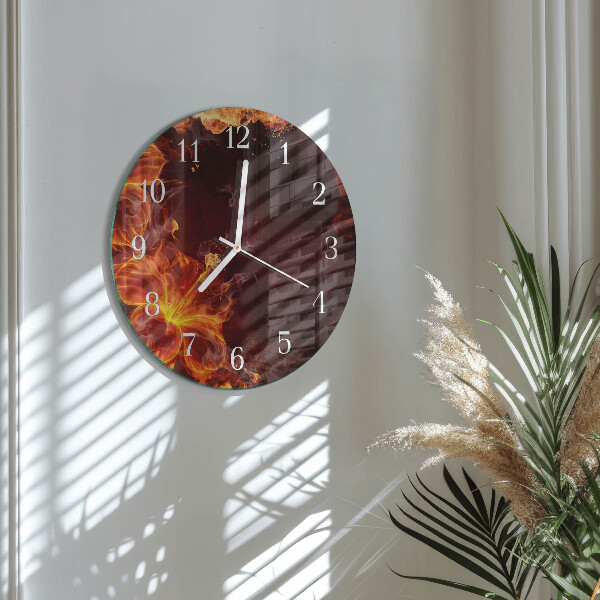 Orologio rotondo Fiori di fuoco