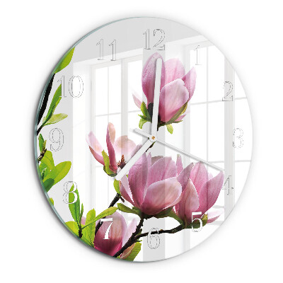 Orologio rotondo Fiore di magnolia