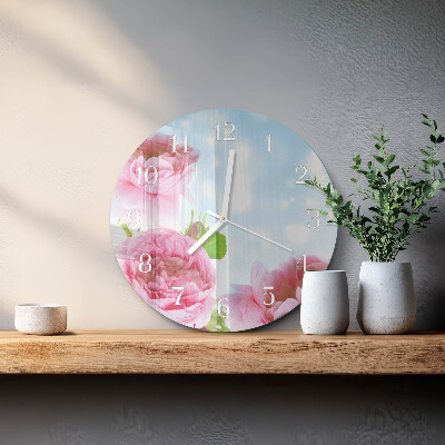 Orologio rotondo Peonie