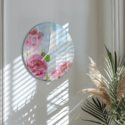 Orologio rotondo Peonie