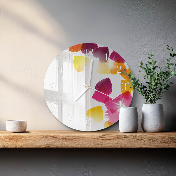 Orologio rotondo Cuori colorati