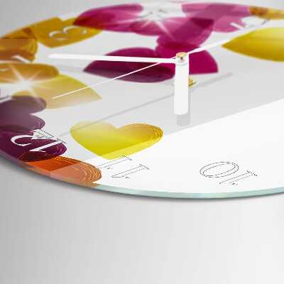 Orologio rotondo Cuori colorati