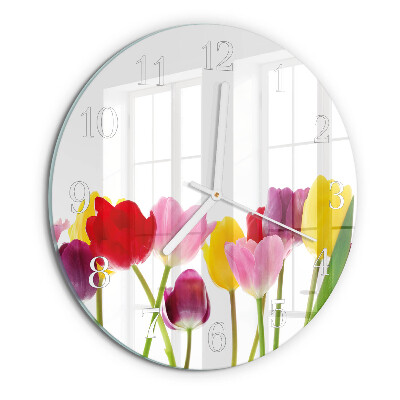 Orologio rotondo Tulipani colorati