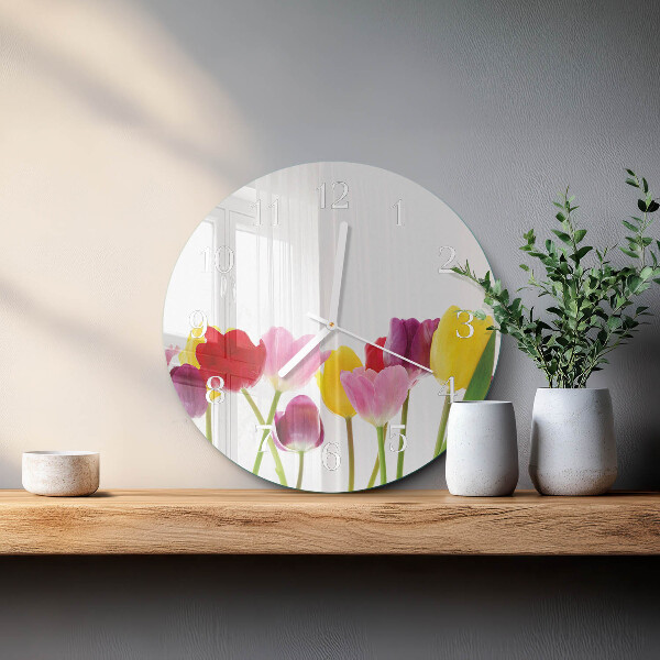 Orologio rotondo Tulipani colorati