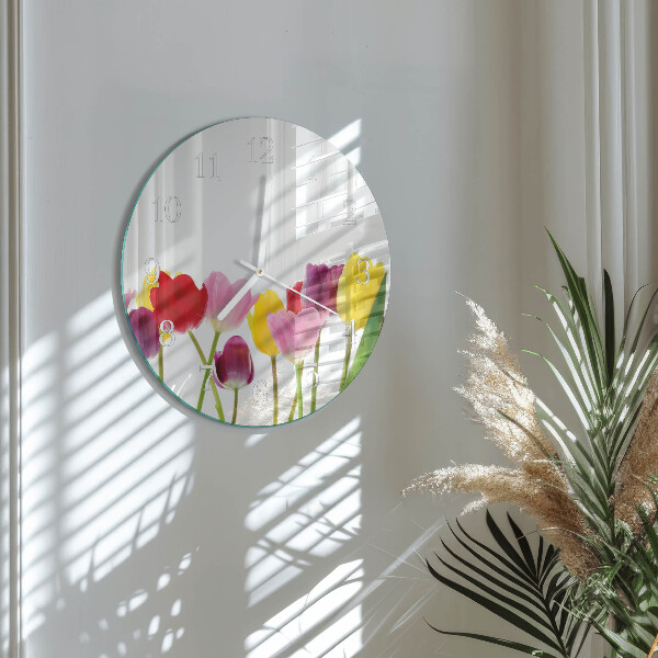 Orologio rotondo Tulipani colorati