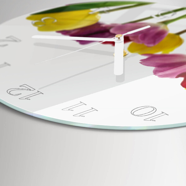 Orologio rotondo Tulipani colorati