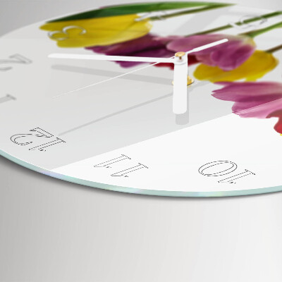 Orologio rotondo Tulipani colorati
