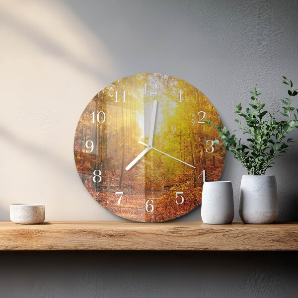 Orologio rotondo Foresta autunnale