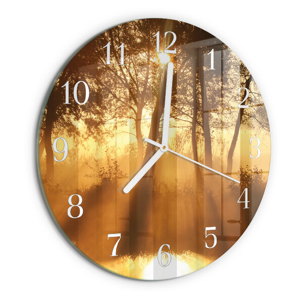 Orologio rotondo Alberi Nebbia