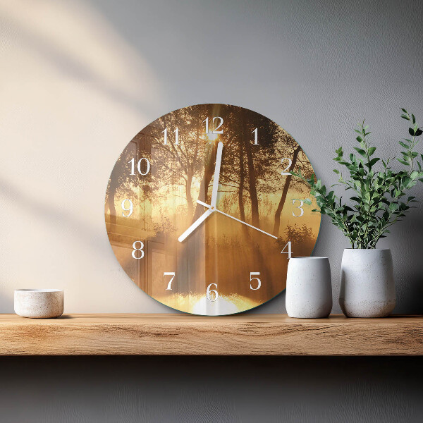 Orologio rotondo Alberi Nebbia