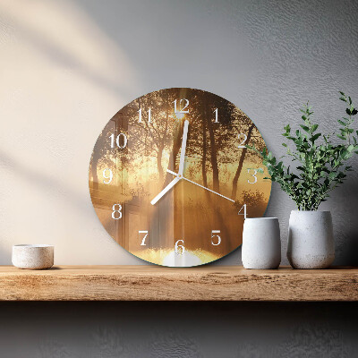 Orologio rotondo Alberi Nebbia