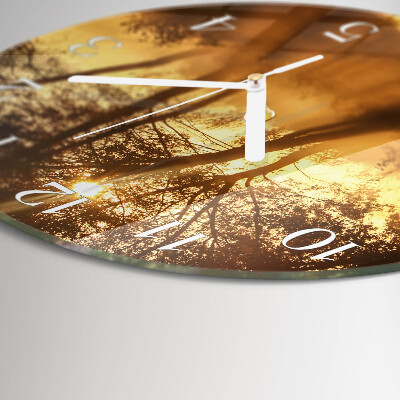 Orologio rotondo Alberi Nebbia