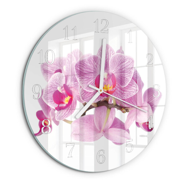 Orologio rotondo Orchidee