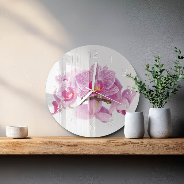 Orologio rotondo Orchidee