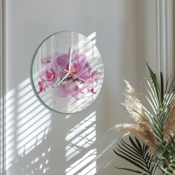 Orologio rotondo Orchidee