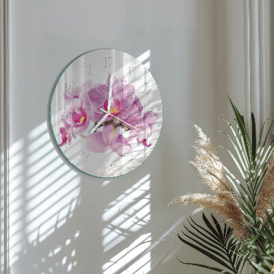 Orologio rotondo Orchidee