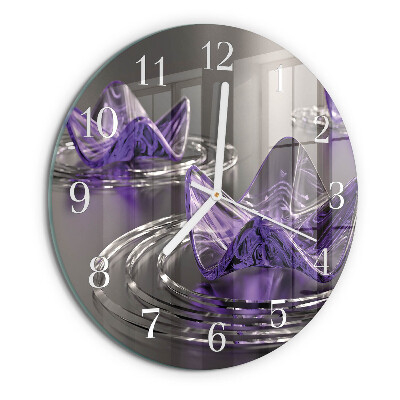 Orologio rotondo Fiori di vetro