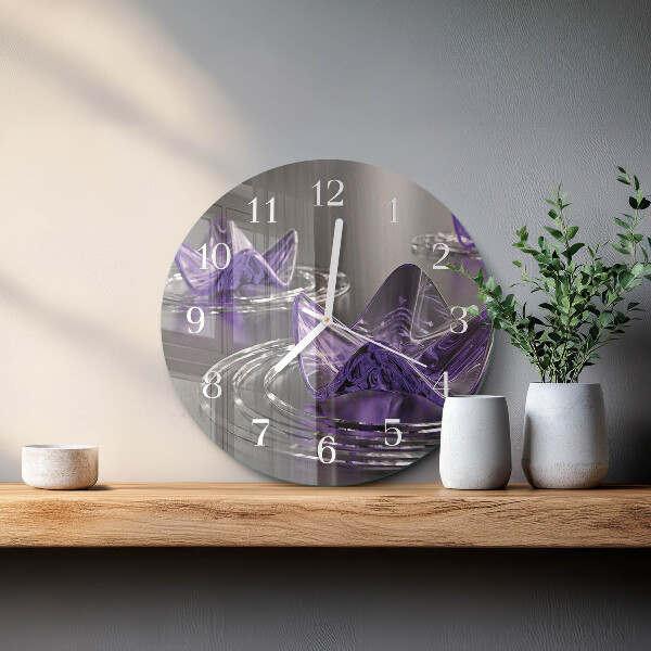 Orologio rotondo Fiori di vetro