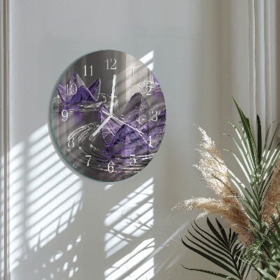Orologio rotondo Fiori di vetro
