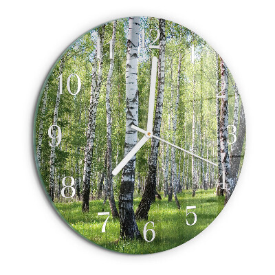 Orologio rotondo Foresta di betulle