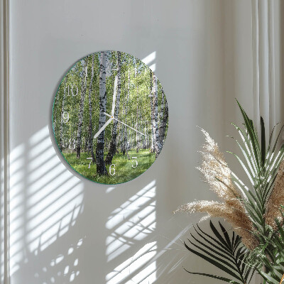 Orologio rotondo Foresta di betulle