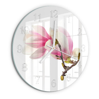 Orologio rotondo Fiore di magnolia
