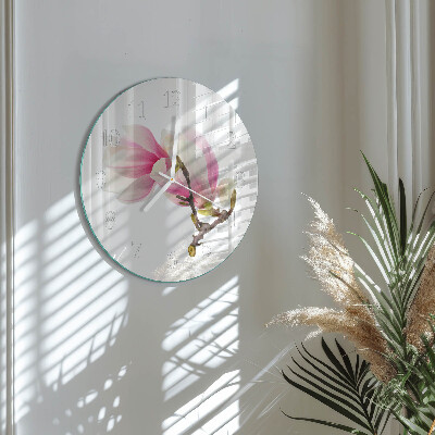 Orologio rotondo Fiore di magnolia