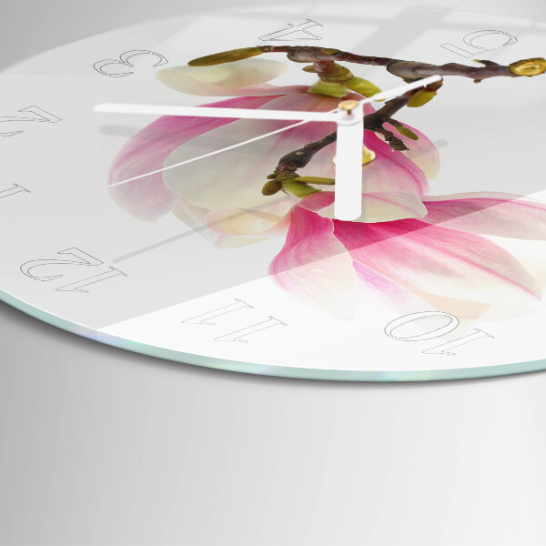 Orologio rotondo Fiore di magnolia