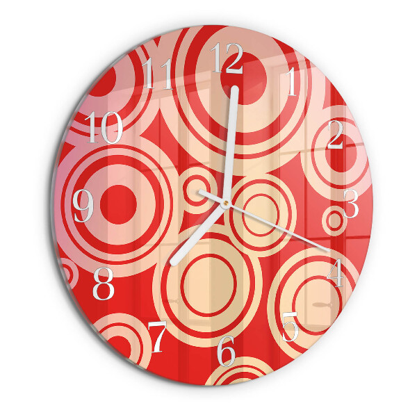 Orologio rotondo Cerchi rossi
