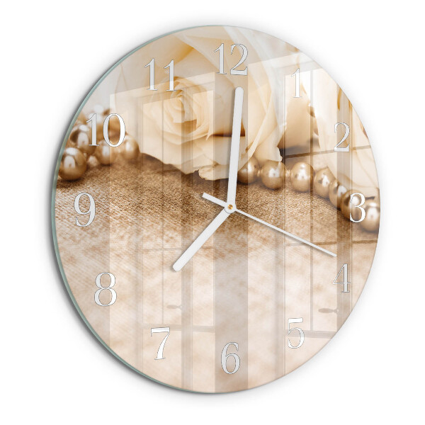 Orologio rotondo Rose seppia vintage