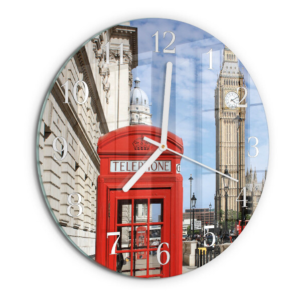 Orologio rotondo Cabina telefonica rossa