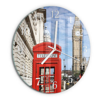 Orologio rotondo Cabina telefonica rossa