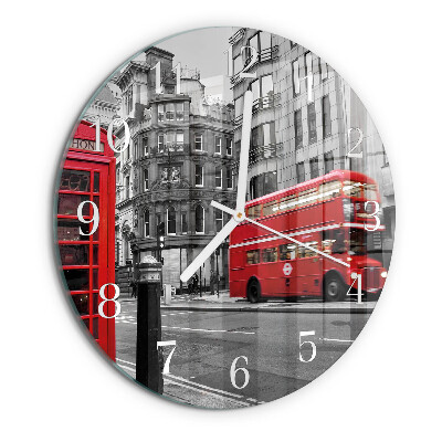 Orologio rotondo Autobus Rosso
