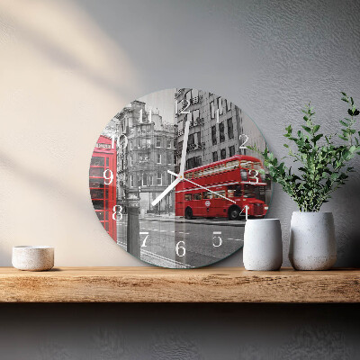 Orologio rotondo Autobus Rosso