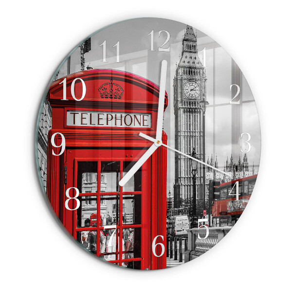 Orologio rotondo Cabina telefonica rossa