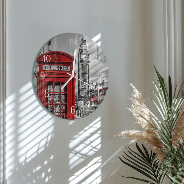Orologio rotondo Cabina telefonica rossa