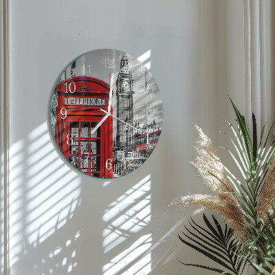 Orologio rotondo Cabina telefonica rossa