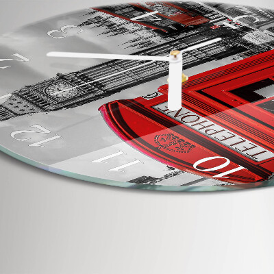 Orologio rotondo Cabina telefonica rossa