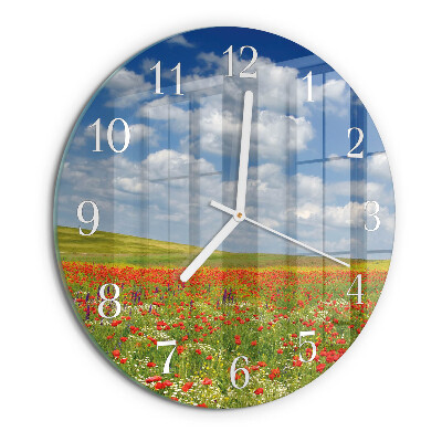 Orologio rotondo Campo di papaveri