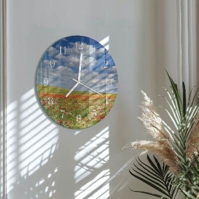 Orologio rotondo Campo di papaveri