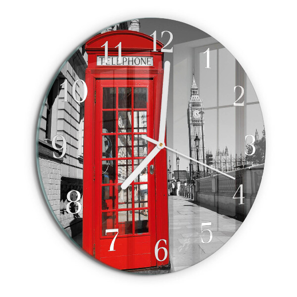Orologio rotondo Cabina telefonica rossa