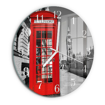 Orologio rotondo Cabina telefonica rossa