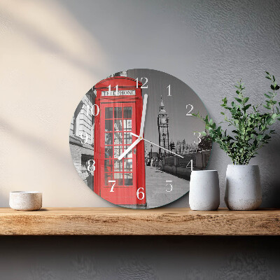 Orologio rotondo Cabina telefonica rossa
