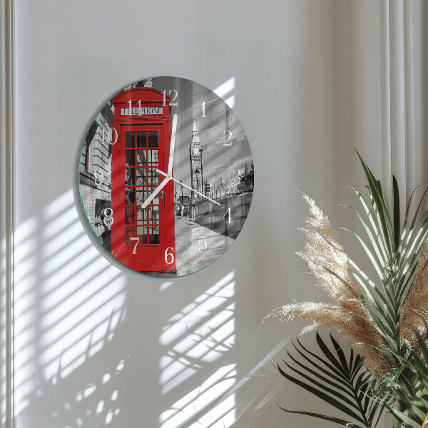 Orologio rotondo Cabina telefonica rossa