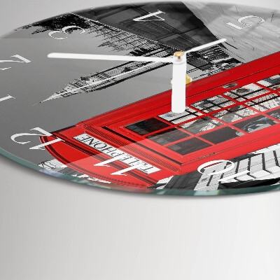 Orologio rotondo Cabina telefonica rossa