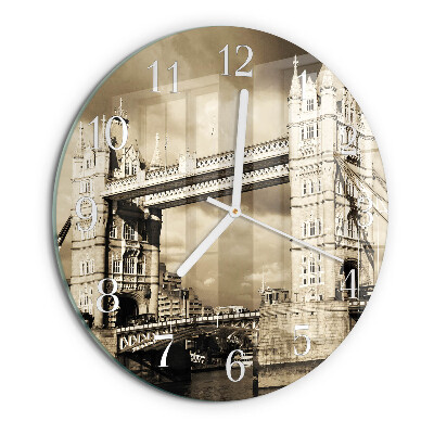 Orologio rotondo Ponte di Londra, seppia