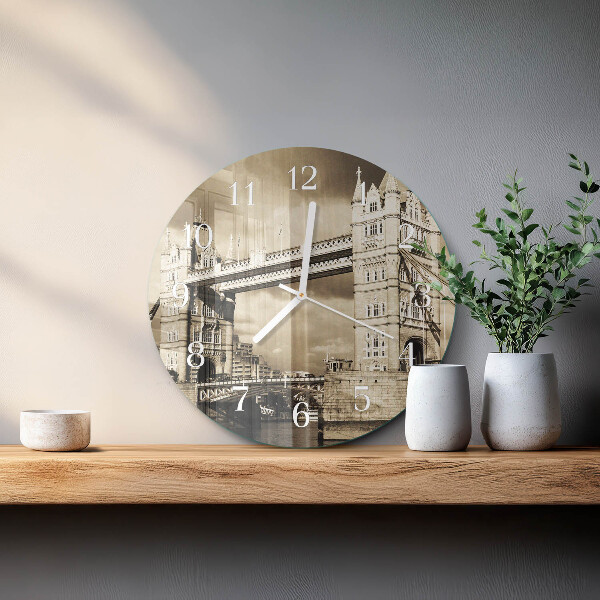 Orologio rotondo Ponte di Londra, seppia