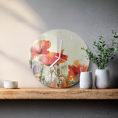 Orologio rotondo Papaveri